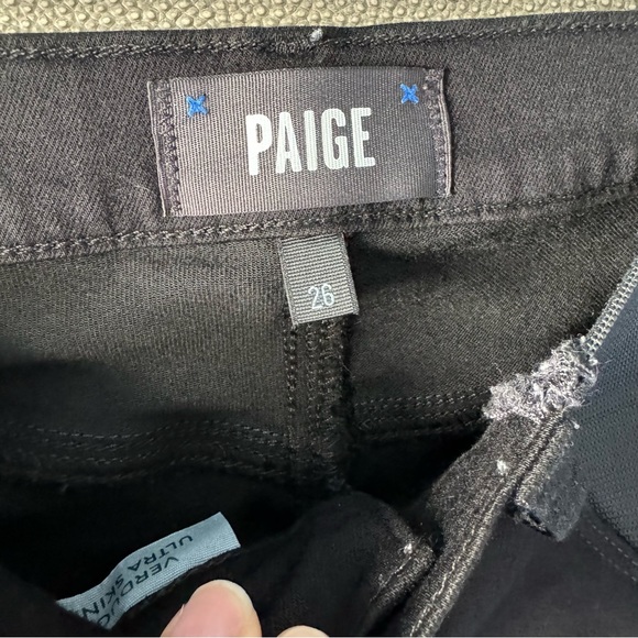 EUC Paige Skinny Black Maternity Jeans Transcend Verdugo size 26 - Picture 4 of 15